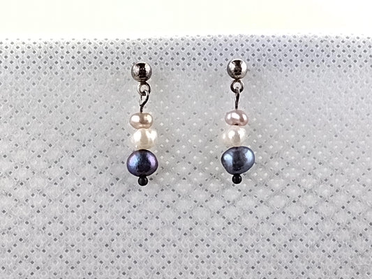 Freshwater pearl multicolor dangle earrings
