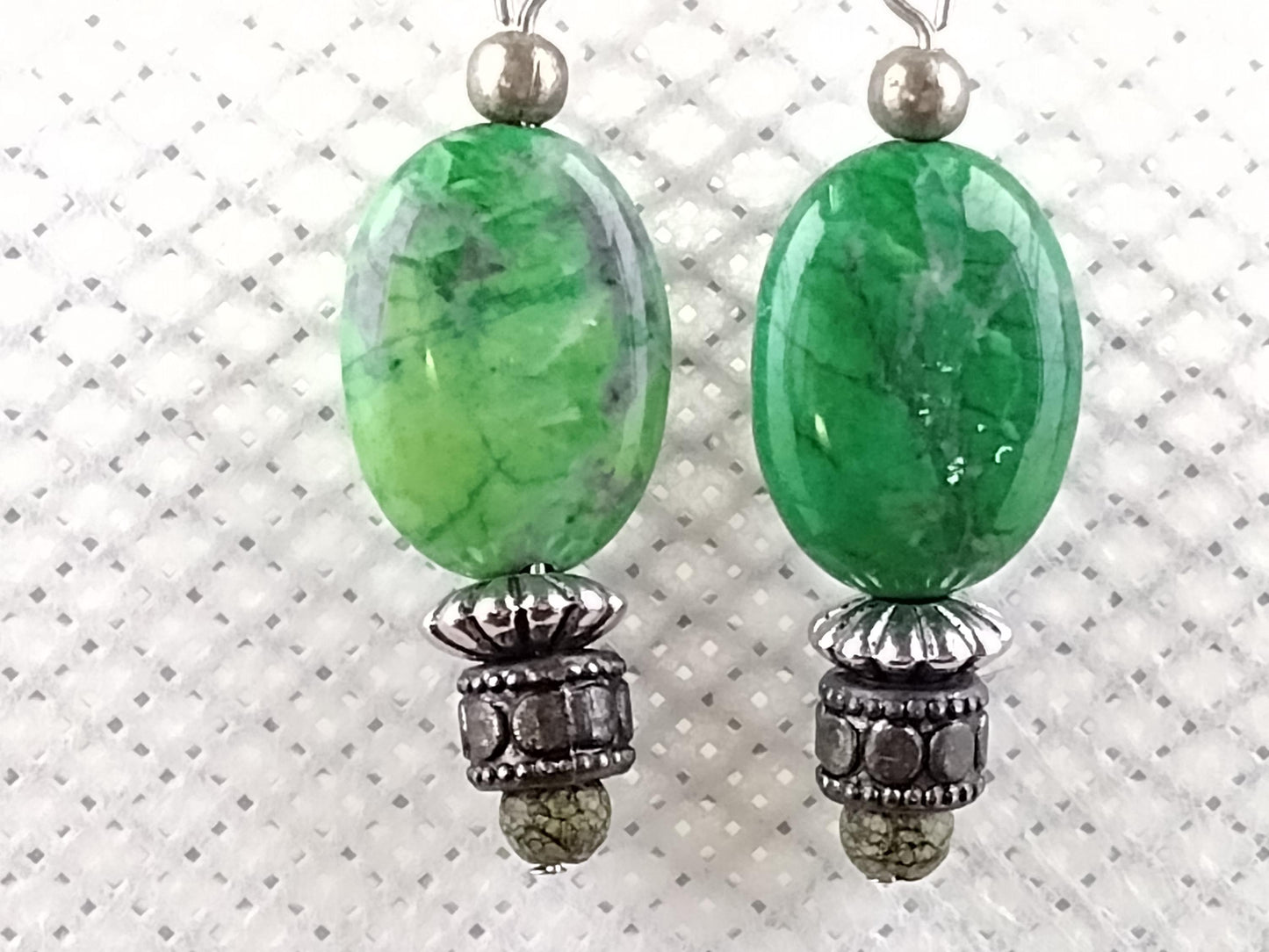 Green howlite earrings