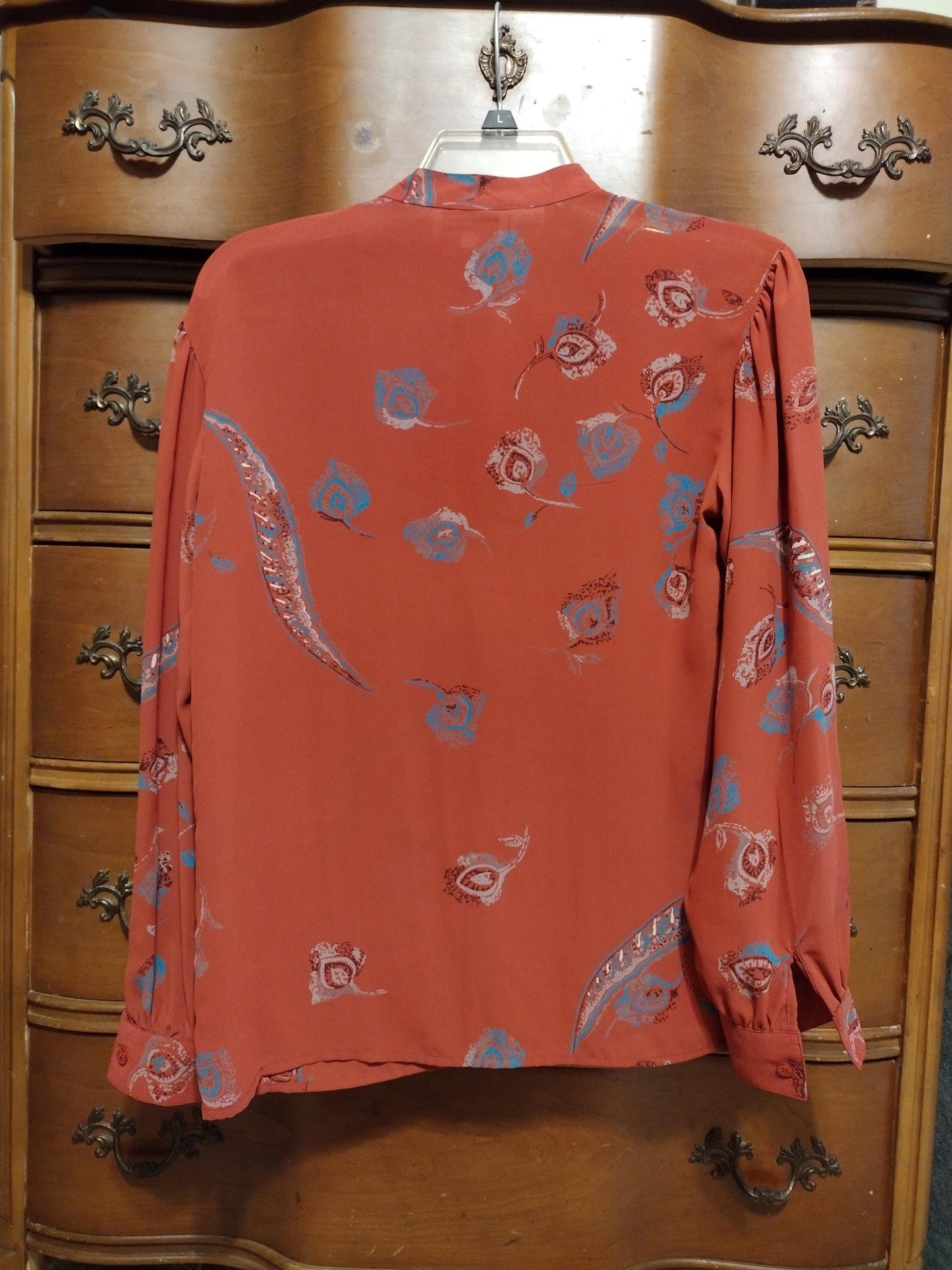 Vintage red printed blouse
