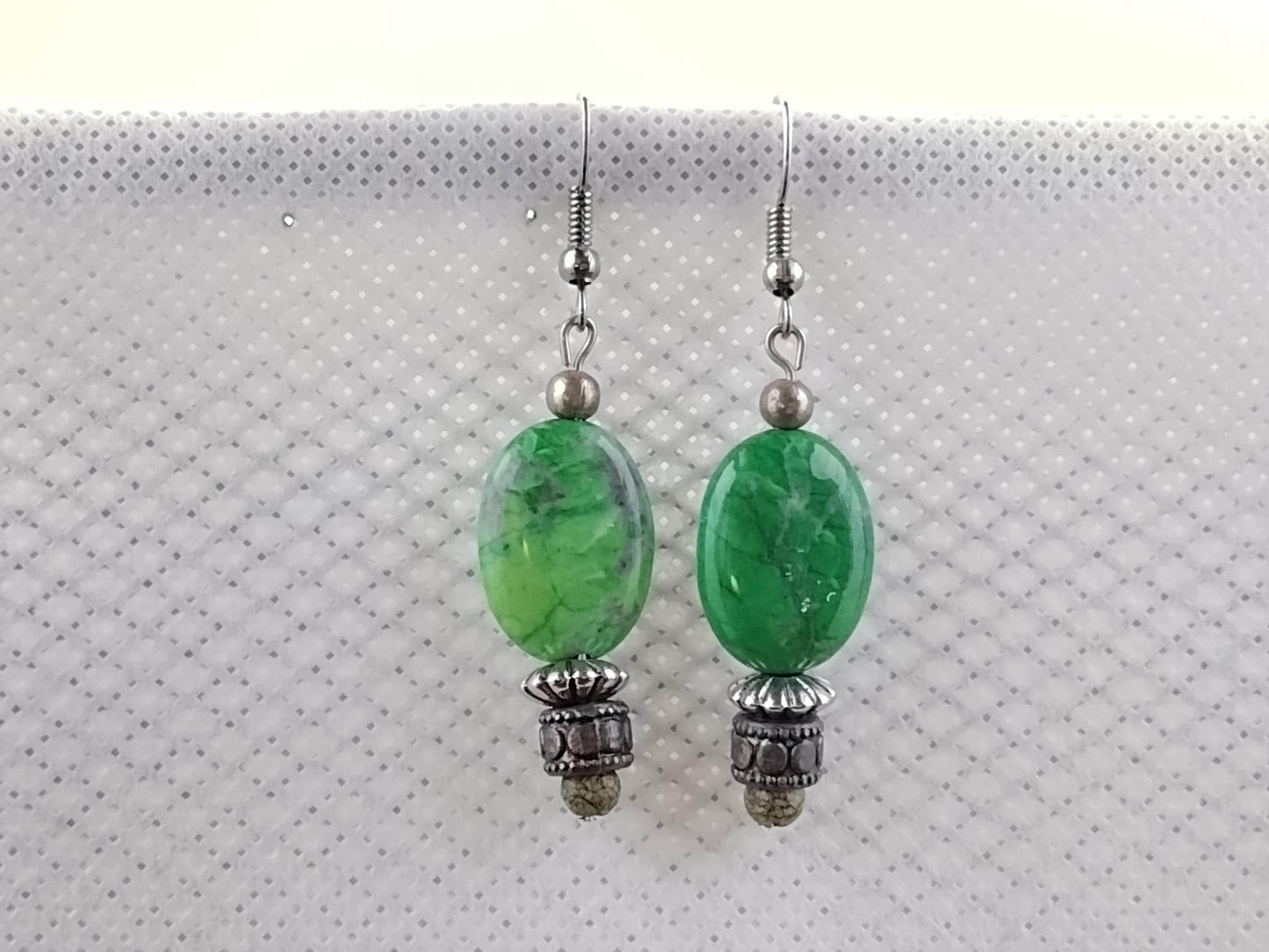 Green howlite earrings