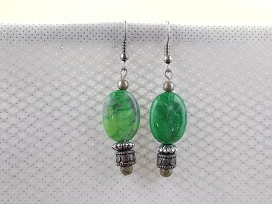 Green howlite earrings
