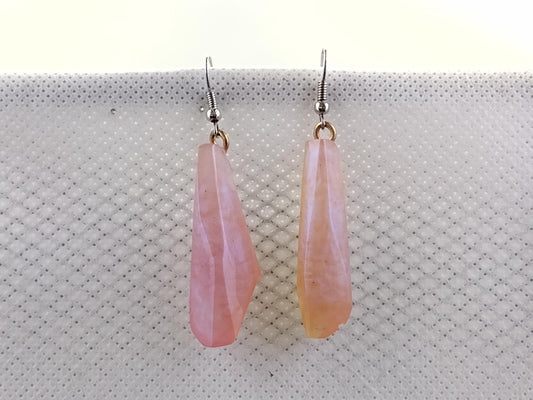 Shimmery pink resin crystal earrings