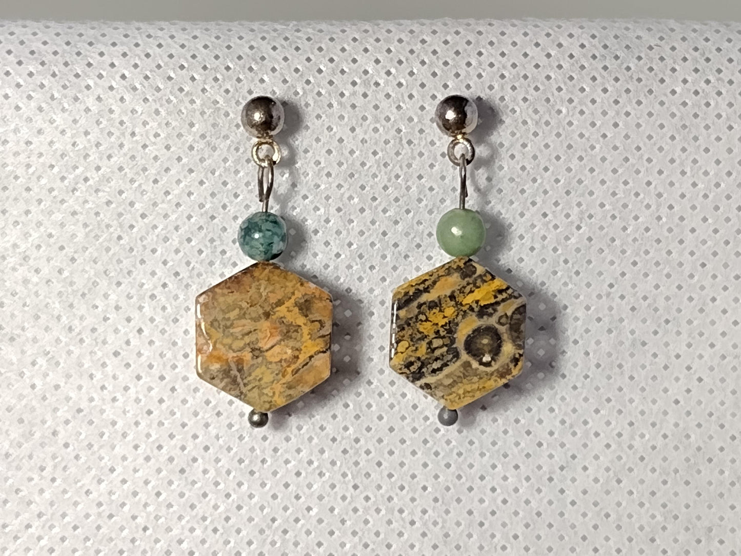 Semi precious stone earrings with small green aventurine beads
